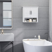 Wall Mounted Storage Cabinet with Adjustable Shelf for Bathroom or Kitchen White AOSOM