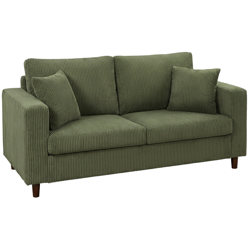 2 Seater Extra Wide Loveseat Sofa With Deep Corduroy Seat For Spacious Relaxing
