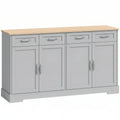 Sideboard with Drawers and Adjustable Shelves for Organised Kitchen Storage Grey Oak