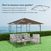 Brown 3 x 3m Gazebo Canopy Replacement Cover Water-Resistant with Drain Holes by Outsunny