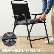 Outdoor Seat Cushions with Thick Foam Support for Garden Chairs 40 x 40 cm Dark Grey Outsunny