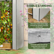 Portable Mini Greenhouse with 4 Shelves for Plants and Tomatoes Roll Up Door White