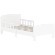 Toddler Bed Frame with Safety Rails for Ages 3 to 8 Ideal for Kids Bedrooms White
