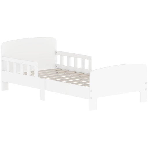 Toddler Bed Frame with Safety Rails for Ages 3 to 8 Ideal for Kids Bedrooms White