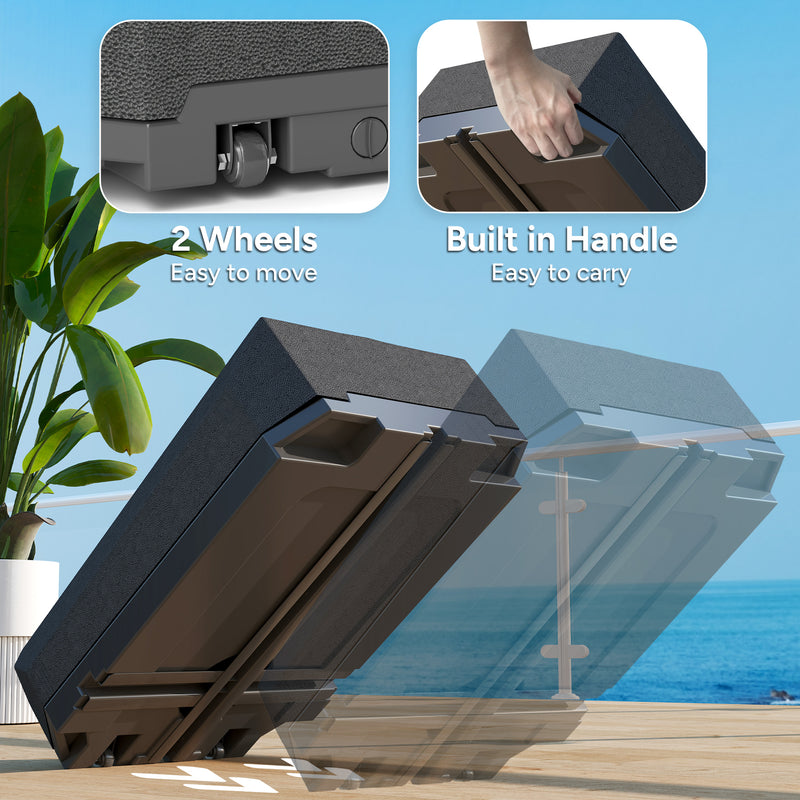 Heavy Duty Base For Cantilever Parasols With Wheels - Water Or Sand Fill For Garden Patio Outsunny