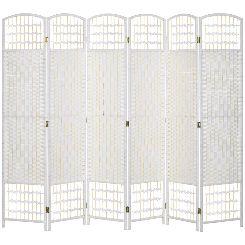 6 Panel Folding Room Divider for Instant Privacy and Flexible Space Separation White