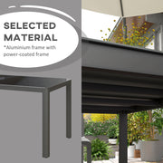 Grey Aluminium Rectangular Garden Table With Tempered Glass Top Ideal For Outdoor Dining 150cm