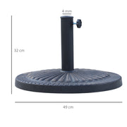 14kg Round Resin Garden Parasol Base Outdoor Umbrella Stand Bronze by Outsunny