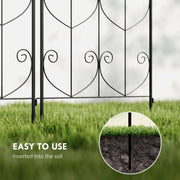 Garden Trellis Set of 2 for Climbing Plant Support and Privacy Screen Black Outsunny