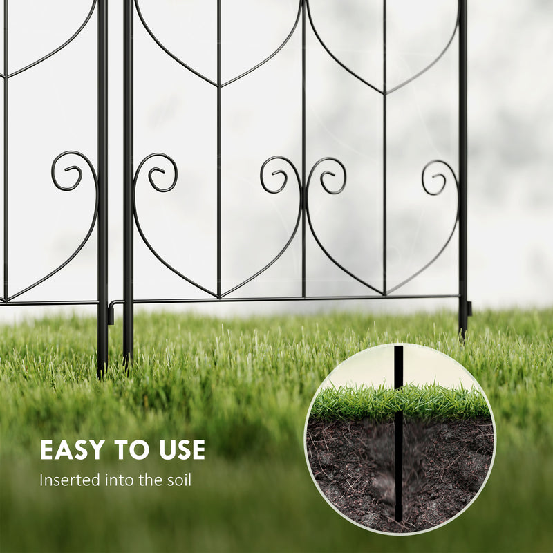 Garden Trellis Set of 2 for Climbing Plant Support and Privacy Screen Black Outsunny