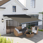 Dark Grey 4 x 3m Electric Retractable Awning with Remote Control and UPF50+ Canopy by Outsunny
