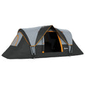 6 Person Blackout Camping Tent with Single Large Room and Easy Setup Light Grey Black