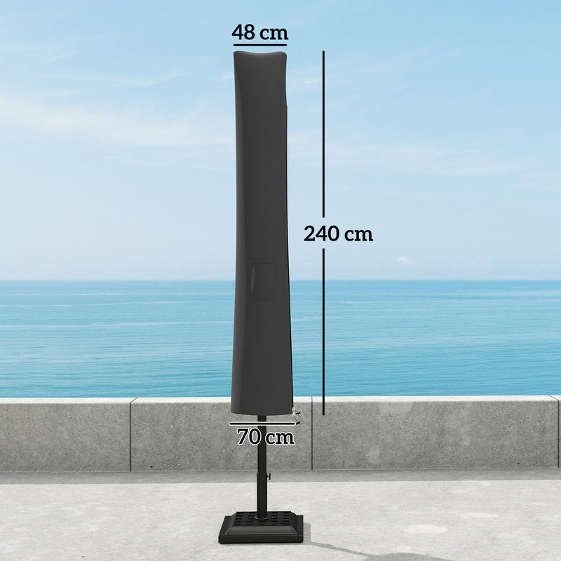 Grey Waterproof Parasol Umbrella Cover for Garden or Patio Furniture