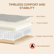 Light Grey 2 Seater Sofa Settee with Soft Sherpa Fleece Fabric Upholstered