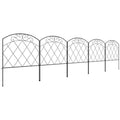 3m Decorative Metal Garden Fence with Diamond and Swirl Pattern by Outsunny