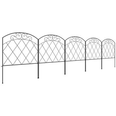 3m Decorative Metal Garden Fence with Diamond and Swirl Pattern by Outsunny