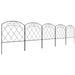 3m Decorative Metal Garden Fence with Diamond and Swirl Pattern by Outsunny