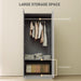 Grey Double Panelled Door Wardrobe with Shelves for Bedroom Storage by HOMCOM