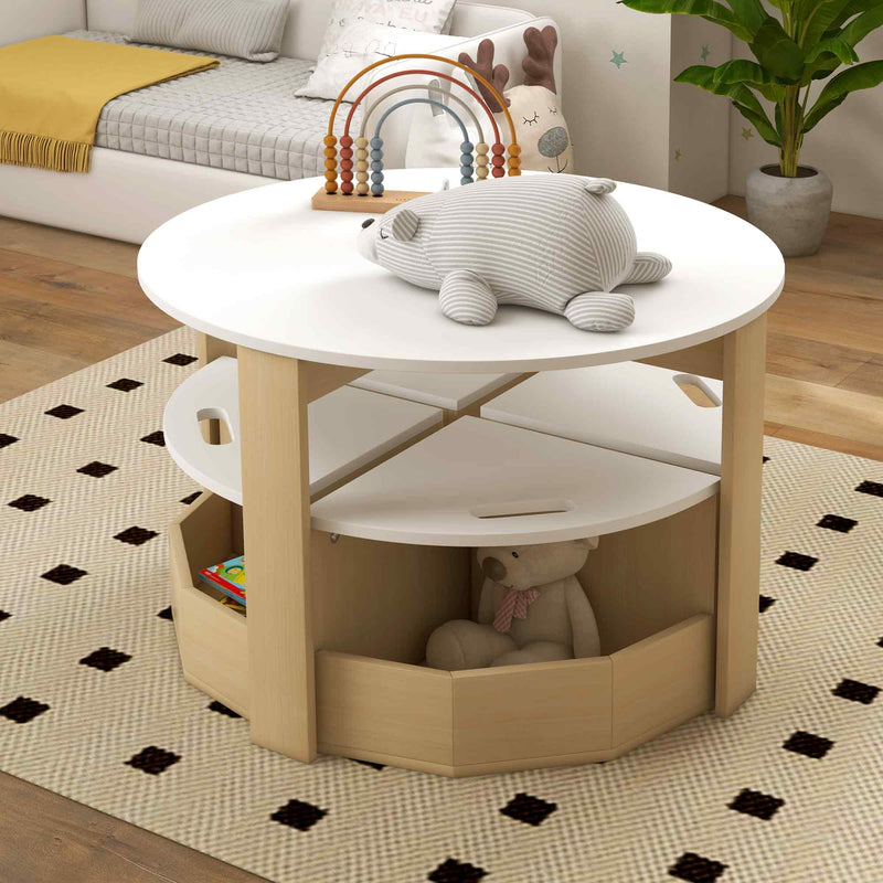 5 Piece Kids Table and Chairs Set with Storage Ideal for Ages 3 to 8 Years White AOSOM