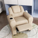 Kids Recliner Chair PU Leather with Adjustable Backrest Footrest and Padded Headrest Beige by HOMCOM