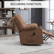 Electric Riser Recliner Chair With Remote Control And Cup Holder For Elderly Comfort Brown
