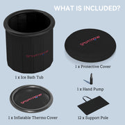 300L Portable Ice Bath Tub for Cold Water Therapy with Lid and Carry Bag by SPORTNOW