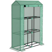 Green Three Shelf Steel Frame Greenhouse 40 x 100cm by Outsunny