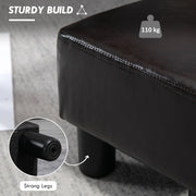 PU Leather Ottoman Footstool Cube with Sturdy Legs for Living Room Comfort, Brown