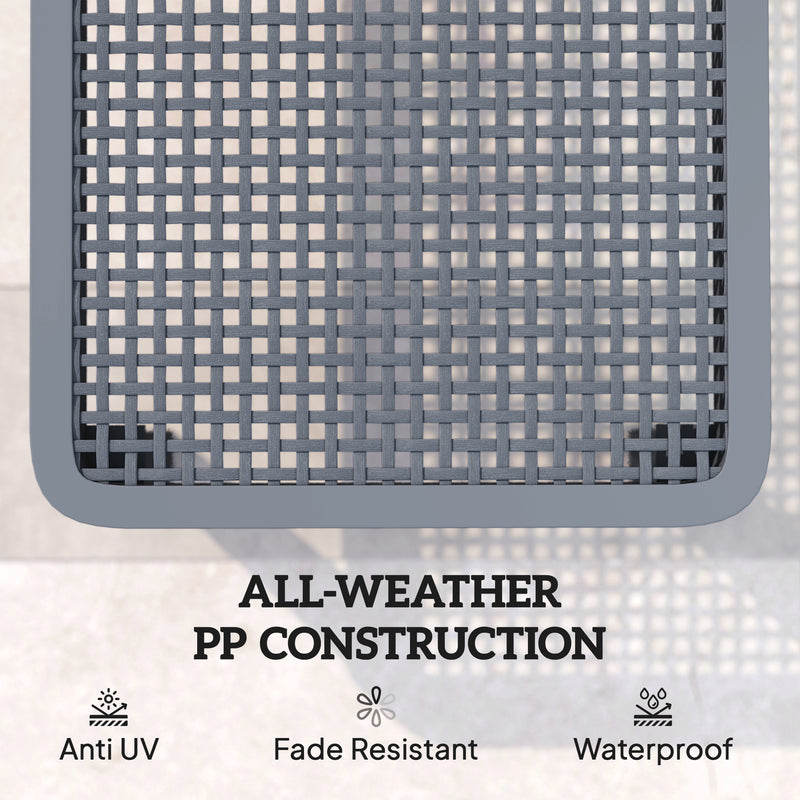 Plastic Sun Lounger with Adjustable Backrest for Comfortable Outdoor Relaxing Dark Grey