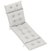 Light Grey Sun Lounger Cushion 190x56x10cm Thick Garden Chair Pad with UPF20+ Fabric by Outsunny