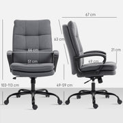 Grey Fabric Swivel Office Chair With Double Padded Seat For All Day Comfort