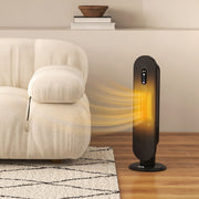 Oscillating Ceramic Space Heater With Remote Control For Home Or Office Use, Black