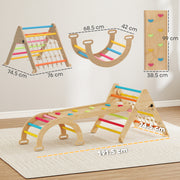 8 in 1 Toddler Climbing Frame with Slide Arch and Ladder for Indoor Play Multicolour AOSOM
