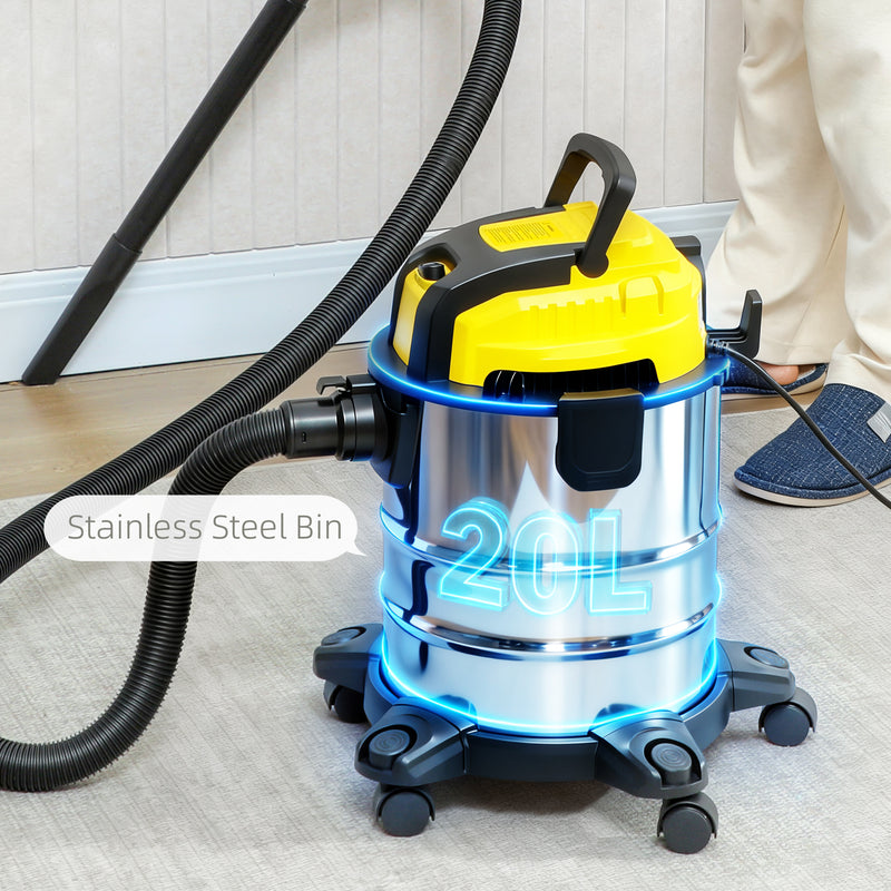 1200W Wet and Dry Vacuum Cleaner With Blower and Triple Filters for Home or Workshop Black AOSOM