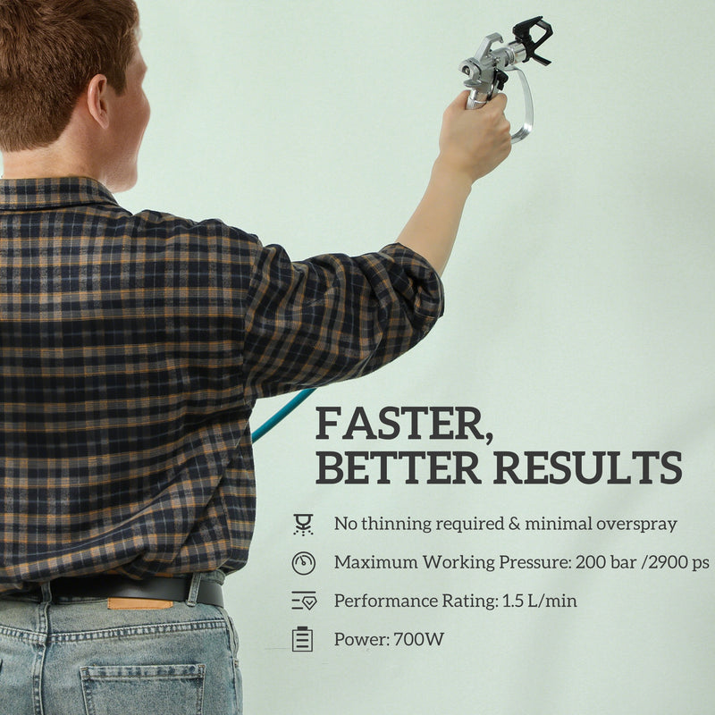 Airless Electric Paint Sprayer for Interior and Exterior DIY Projects 200 Bar by HOMCOM