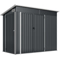 Metal Garden Storage Shed with Double Doors and Secure Lock for Tools and Bikes Dark Grey Outsunny