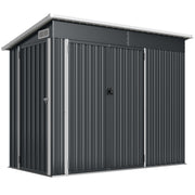 Metal Garden Storage Shed with Double Doors and Secure Lock for Tools and Bikes Dark Grey Outsunny