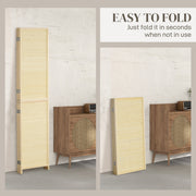 Bamboo Room Divider 4 Panel Folding Screen for Privacy and Space Separation Natural Wood AOSOM