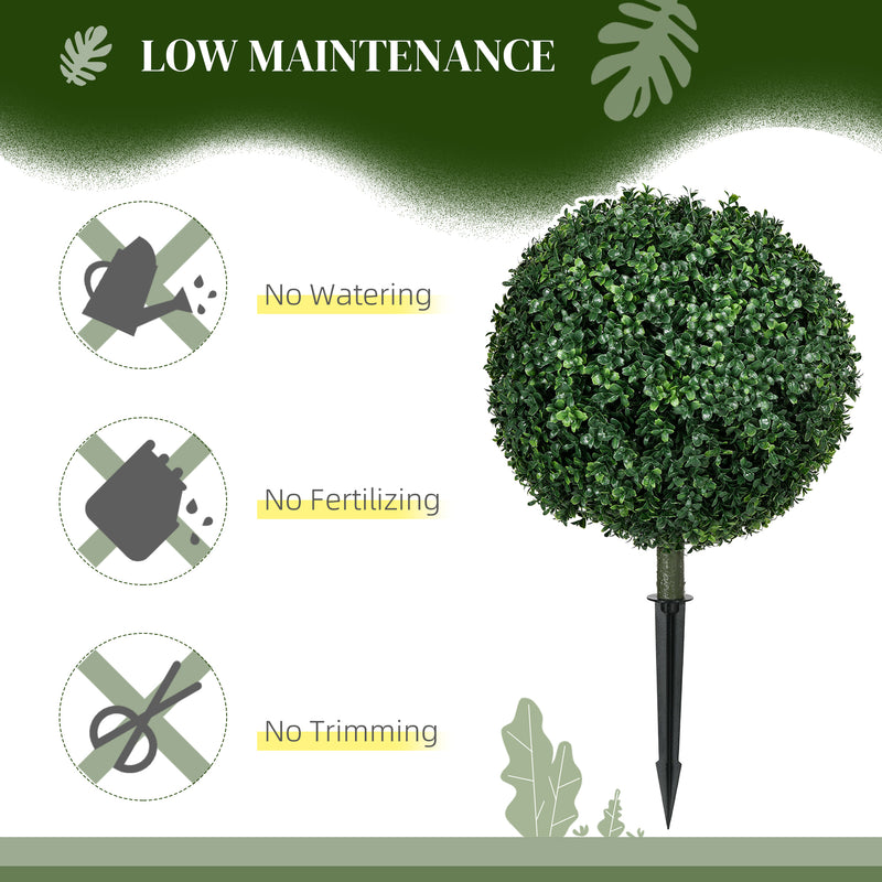 Artificial Topiary Ball Set of 2 for Easy Year Round Garden or Doorstep Greenery Green