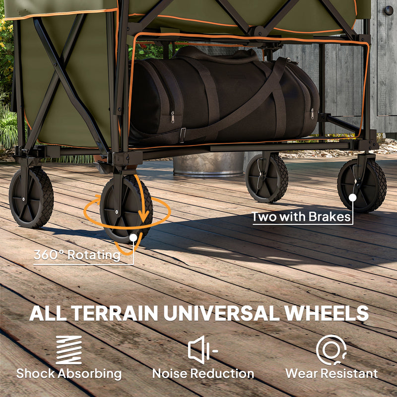 Grey Double Decker Folding Trolley Wagon 200kg Capacity for Camping and Festivals