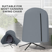 Grey Hanging Egg Chair Cover Waterproof Weatherproof 190 x 128cm by Outsunny