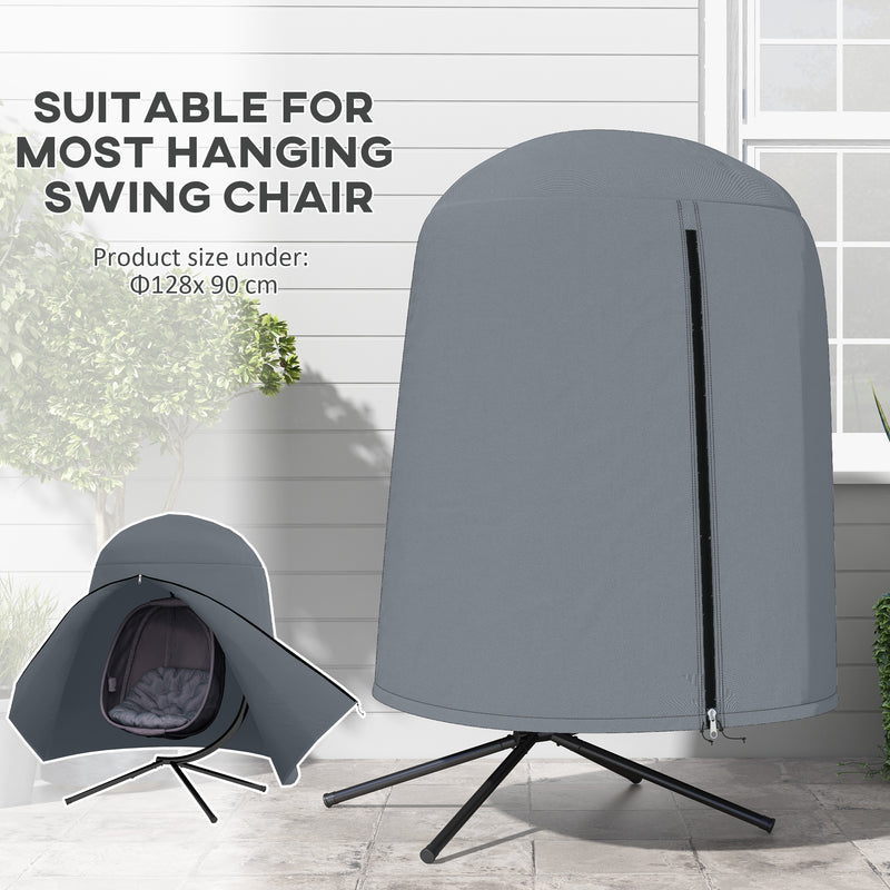 Grey Hanging Egg Chair Cover Waterproof Weatherproof 190 x 128cm by Outsunny