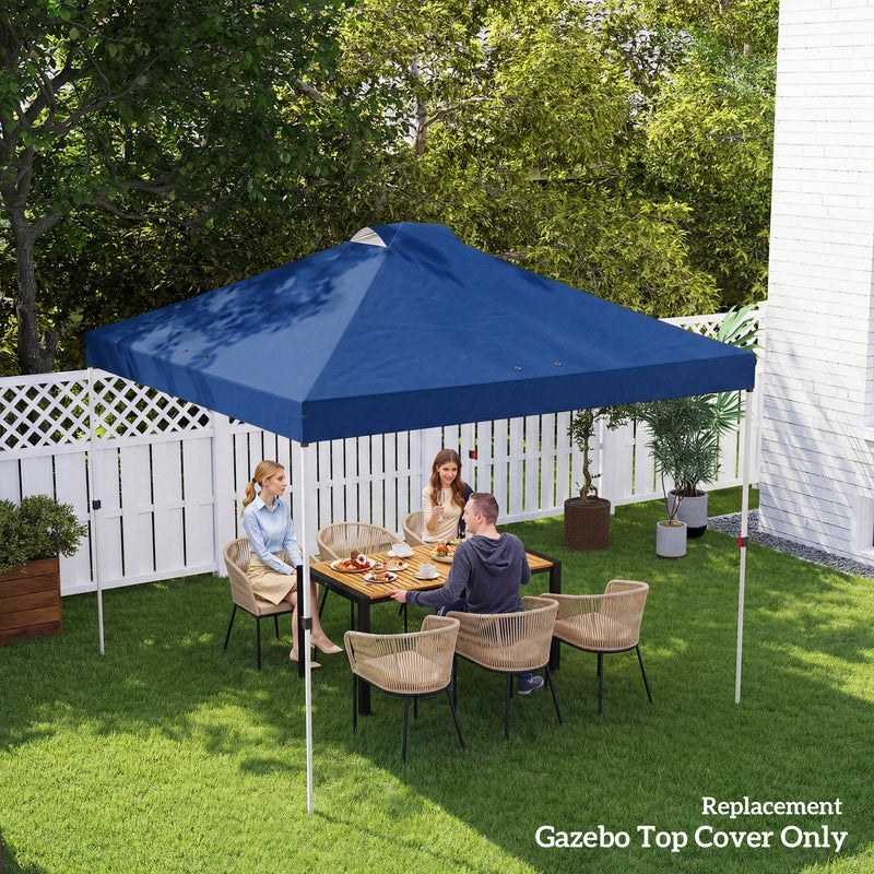 Gazebo Replacement Canopy Waterproof UV Protection for 3 x 3 m Straight-Leg Frame Blue Outsunny