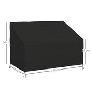 Black Waterproof 2 Seater Garden Sofa Cover 600D Oxford Fabric by Outsunny
