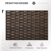 Brown Rattan Two Seater Garden Chair with Built In Table for Patio or Balcony Use