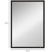 Wall Mounted Bathroom Mirror 70 x 50 cm With Stylish Frame For Hallway Or Bedroom Black