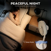 White Oscillating Pedestal Fan with Adjustable Height and Tilt Function