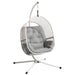 Light Grey Hanging Egg Chair with Stand and Cushions for Garden or Patio by Outsunny