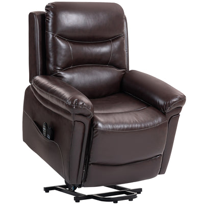 Electric Power Lift Recliner Chair with Massage Heat and USB for Elderly Comfort, Brown Homcom