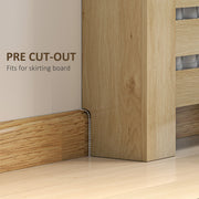Close-up of the pre-cut notch in the base that fits over a skirting board